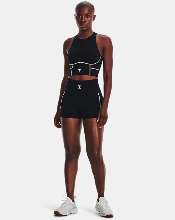 Women's Project Rock Meridian Shorts in Black image number 2